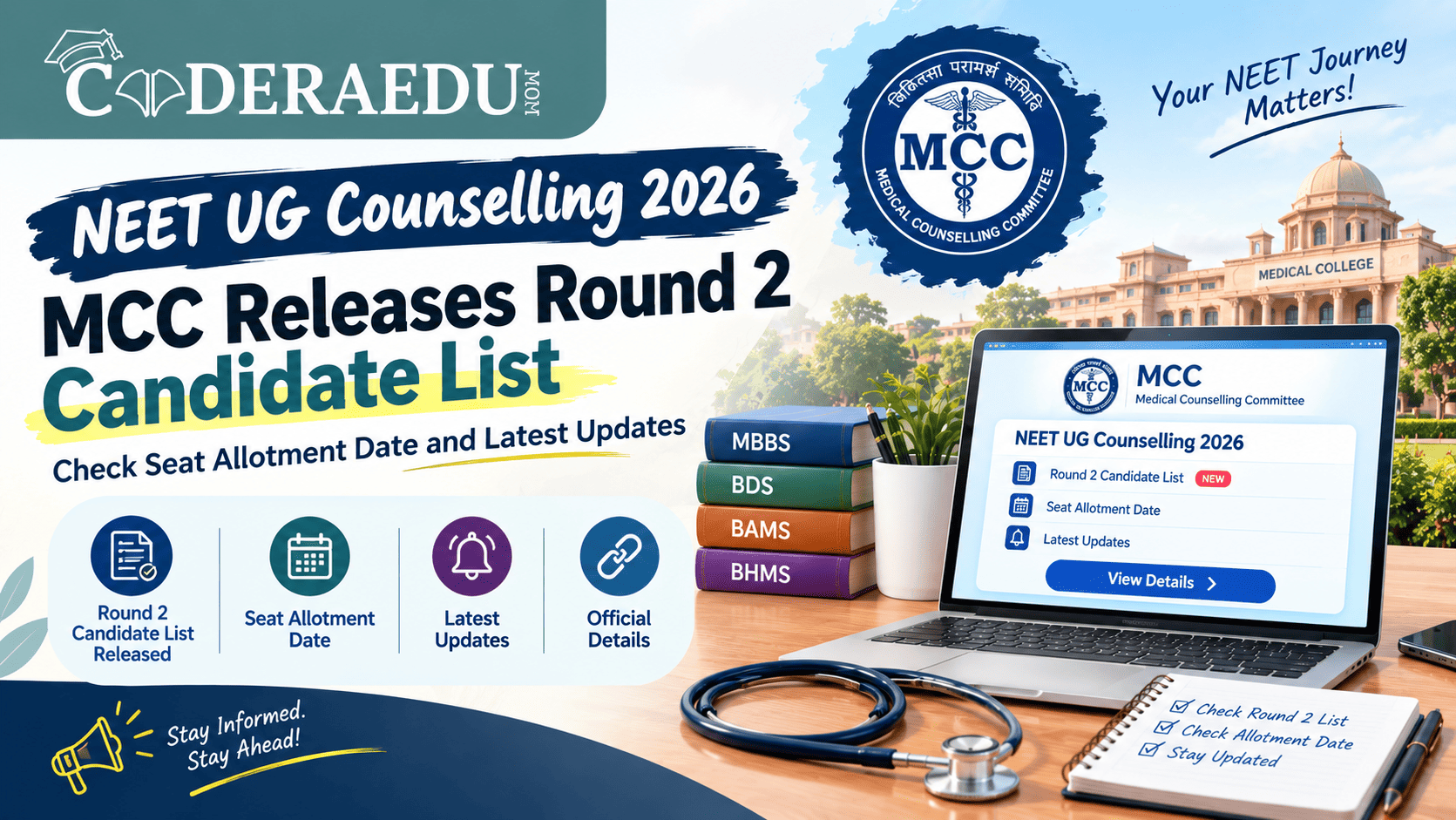 NEET UG Counselling 2026: MCC Releases Round 2 Candidate List; Check Seat Allotment Date and Latest Updates