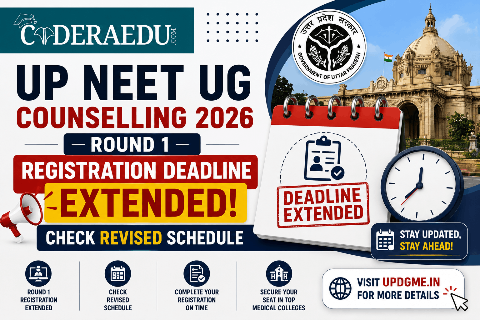 UP NEET UG Counselling 2026: Round 1 Registration Deadline Extended, Check Revised Schedule