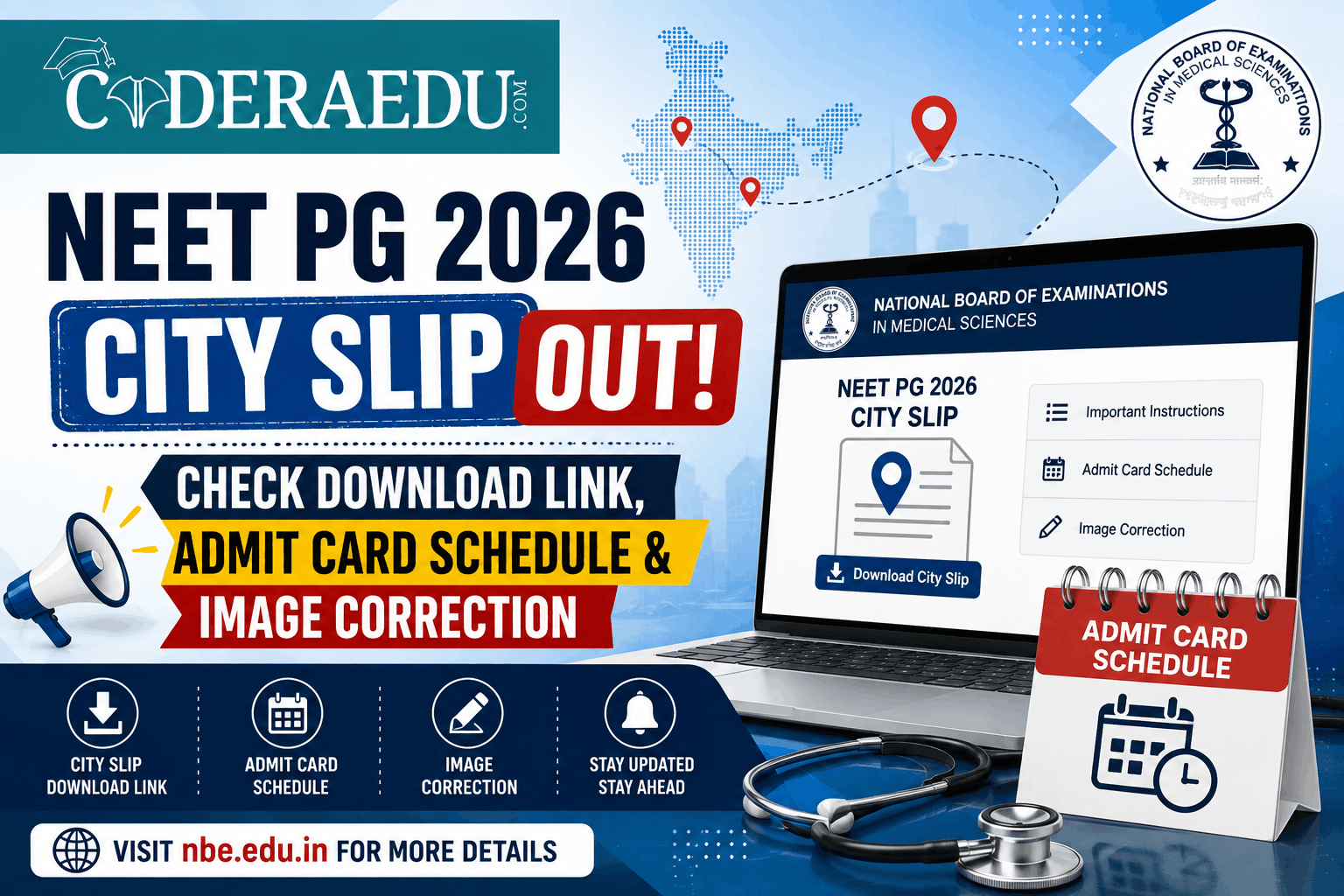 NEET PG 2026 City Slip OUT: Check Download Link, Admit Card Schedule & Image Correction