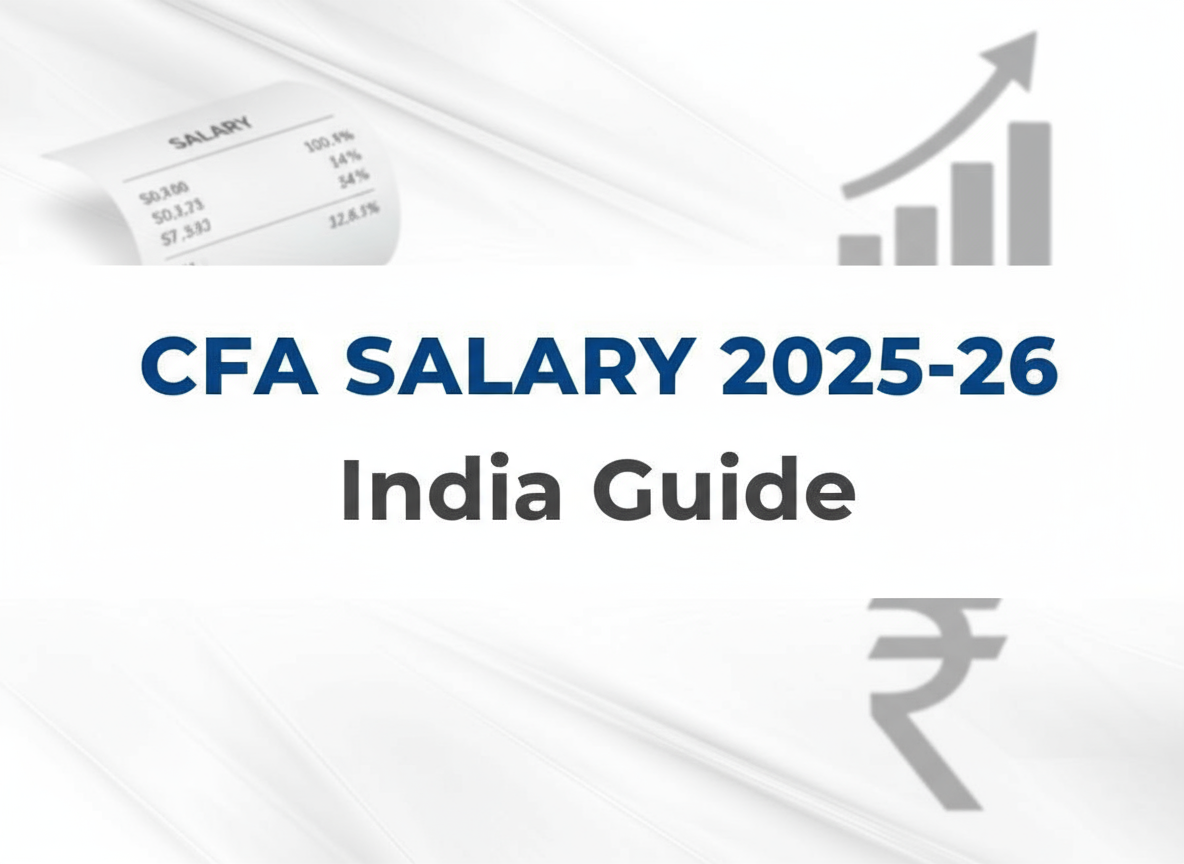Hero image with text 'CFA Salary in India 2025-2026: Guide for Aspirants' with illustration of three office workers engaged in discussion with a data and city backdrop